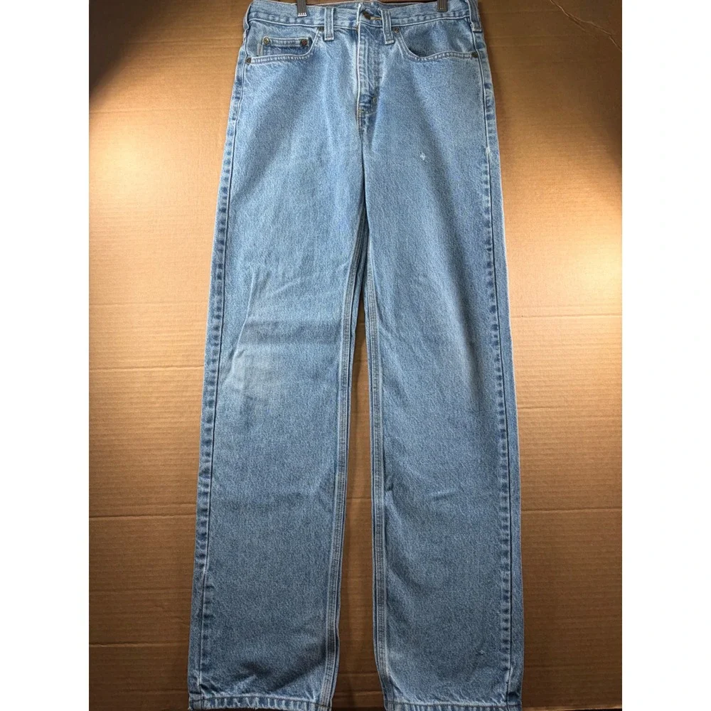 Carhartt Traditional Fit Jeans Mens 31x34 Blue Light Wash B480 DPS Workwear Cott